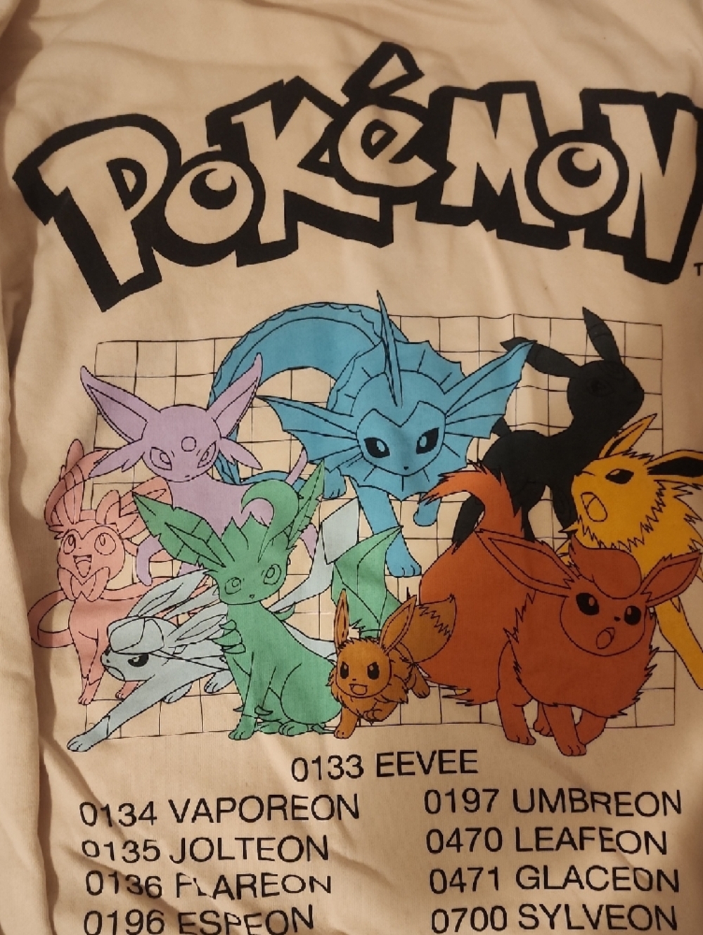 Pokemon Cream Pullover Sweatshirt with Eevee Graphic - Picture 2 of 4